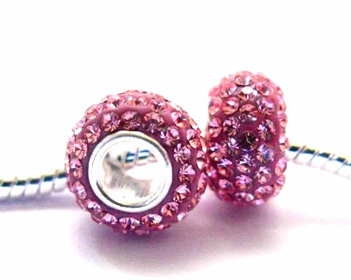 Pandora-style 925 zilver kristal roze