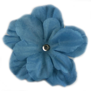 Zijde bloem grijs-blauw