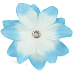 Zijde bloem wit-blauw